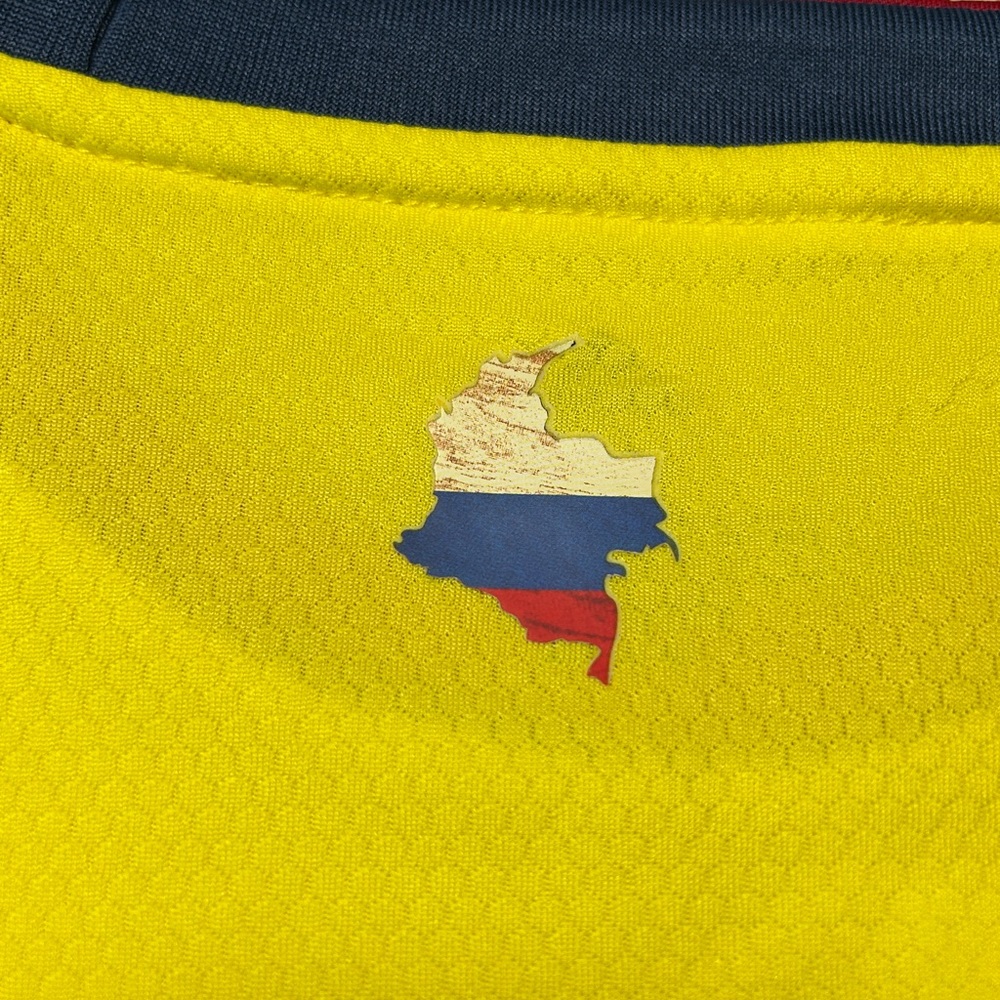 adidas Yellow Colombia Kids Soccer Jersey with Red and Blue Trim - Picture 13 of 16